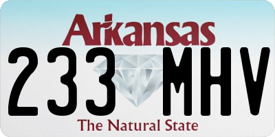 AR license plate 233MHV
