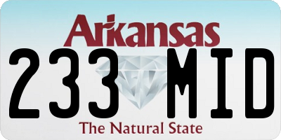 AR license plate 233MID