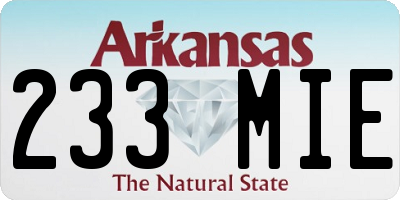 AR license plate 233MIE