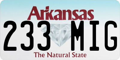 AR license plate 233MIG