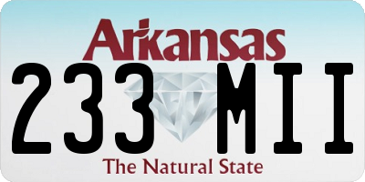 AR license plate 233MII