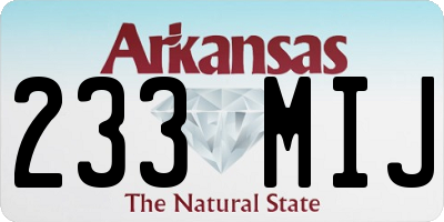 AR license plate 233MIJ