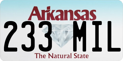 AR license plate 233MIL
