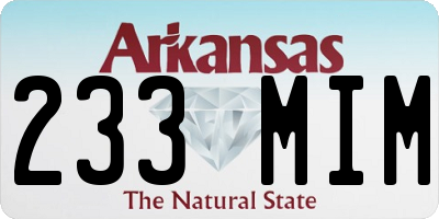 AR license plate 233MIM