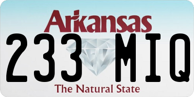 AR license plate 233MIQ