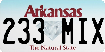 AR license plate 233MIX