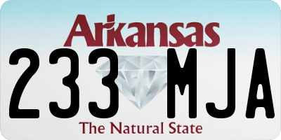 AR license plate 233MJA
