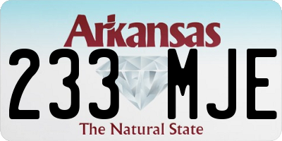 AR license plate 233MJE
