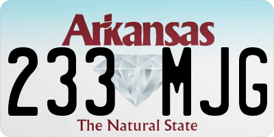 AR license plate 233MJG