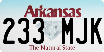 AR license plate 233MJK