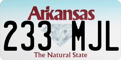 AR license plate 233MJL