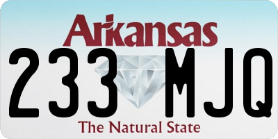 AR license plate 233MJQ