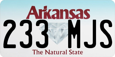 AR license plate 233MJS