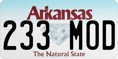 AR license plate 233MOD