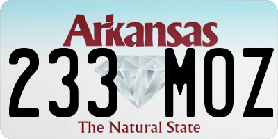 AR license plate 233MOZ