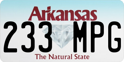 AR license plate 233MPG