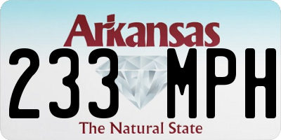 AR license plate 233MPH