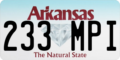 AR license plate 233MPI