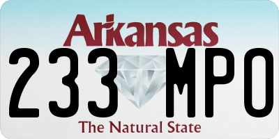AR license plate 233MPO