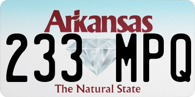 AR license plate 233MPQ