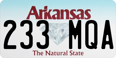 AR license plate 233MQA