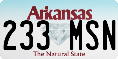AR license plate 233MSN