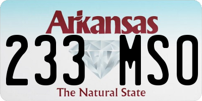 AR license plate 233MSO