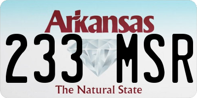 AR license plate 233MSR