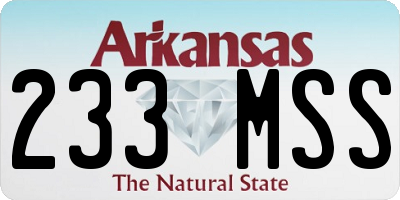 AR license plate 233MSS