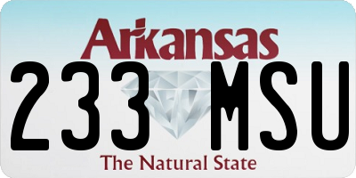 AR license plate 233MSU