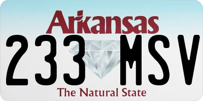 AR license plate 233MSV