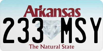 AR license plate 233MSY