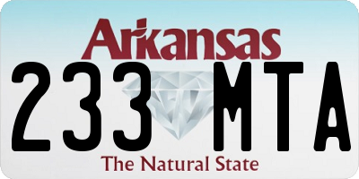AR license plate 233MTA