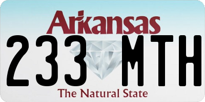 AR license plate 233MTH