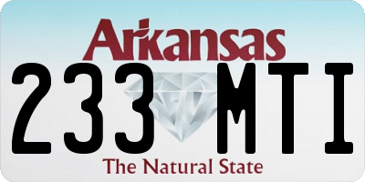 AR license plate 233MTI