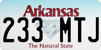 AR license plate 233MTJ