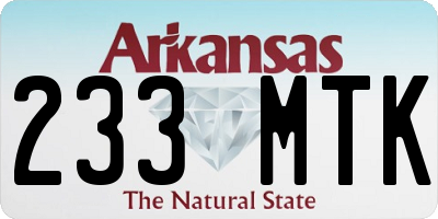 AR license plate 233MTK