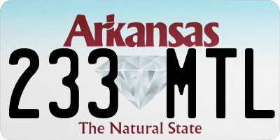 AR license plate 233MTL