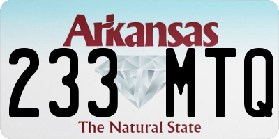 AR license plate 233MTQ