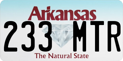 AR license plate 233MTR
