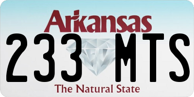 AR license plate 233MTS