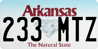 AR license plate 233MTZ