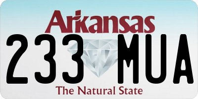AR license plate 233MUA