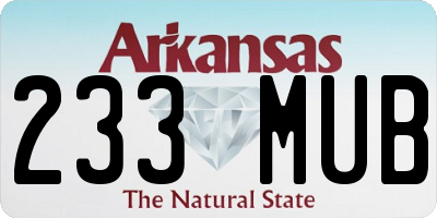 AR license plate 233MUB