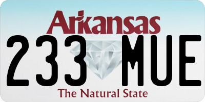 AR license plate 233MUE