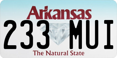 AR license plate 233MUI