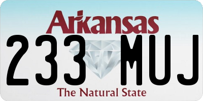 AR license plate 233MUJ