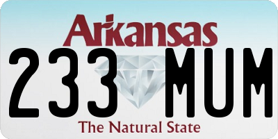 AR license plate 233MUM