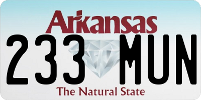 AR license plate 233MUN