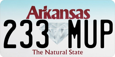 AR license plate 233MUP